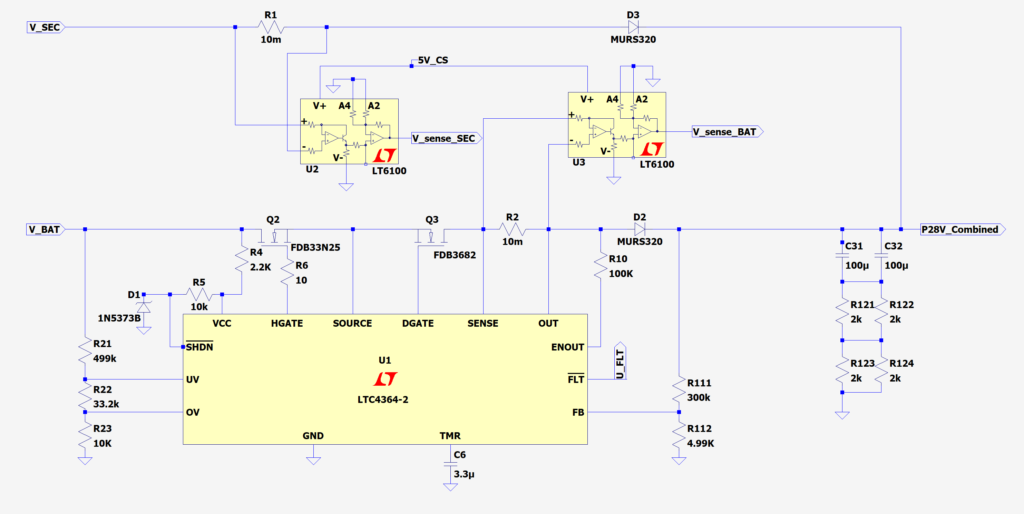 Updated power selector schematic with two additional diodes, D2 and D3